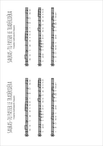 Sauras-tu passer le tradéridéra Partition gratuite